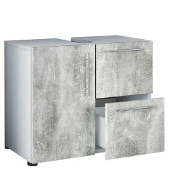 Wohnen Bad Unterbeckenschrank in Betonoptik & Weiß - Cinesio