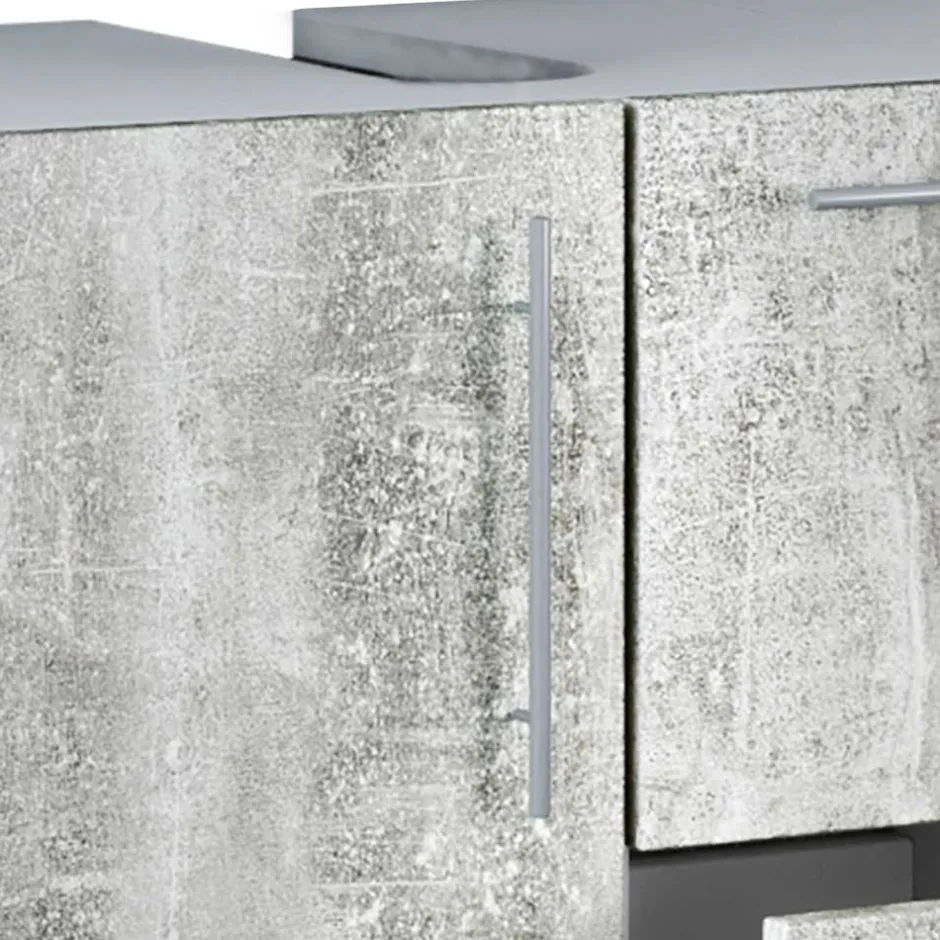 Wohnen Bad Unterbeckenschrank in Betonoptik & Weiß - Cinesio