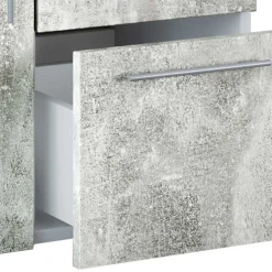 Wohnen Bad Unterbeckenschrank in Betonoptik & Weiß - Cinesio