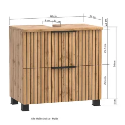 Bad Unterbeckenschrank mit Klappe & Schublade - Crystoga^Wohnen Best
