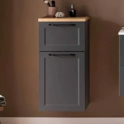 Wohnen Bad Unterschrank in Dunkelgrau und Wildeiche - Novelya