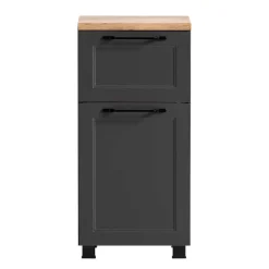 Wohnen Bad Unterschrank in Dunkelgrau und Wildeiche - Novelya