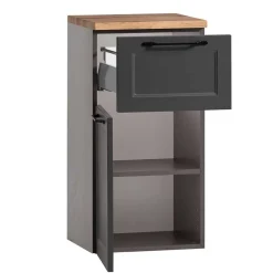 Wohnen Bad Unterschrank in Dunkelgrau und Wildeiche - Novelya