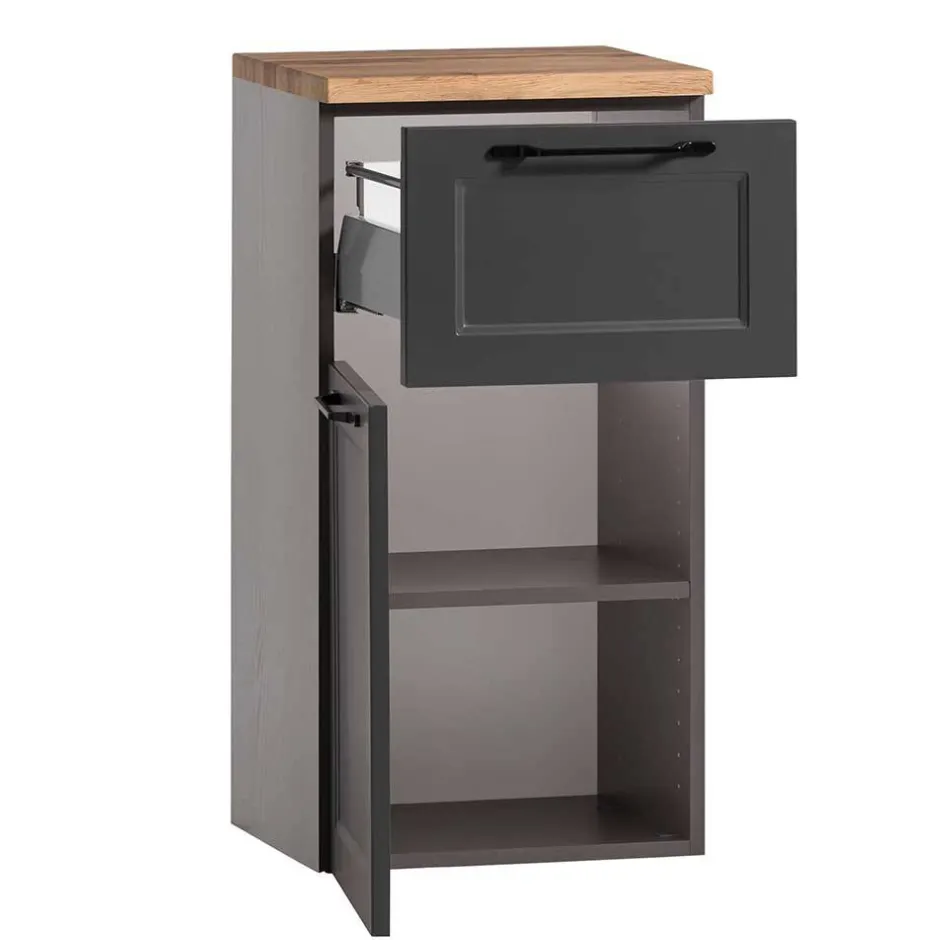 Wohnen Bad Unterschrank in Dunkelgrau und Wildeiche - Novelya