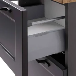 Wohnen Bad Unterschrank in Dunkelgrau und Wildeiche - Novelya