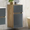 Wohnen Bad Unterschrank in Grau Glas & Wildeiche - Anviletca