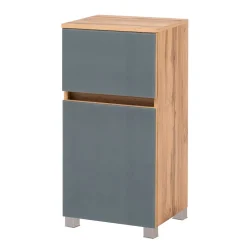 Wohnen Bad Unterschrank in Grau Glas & Wildeiche - Anviletca