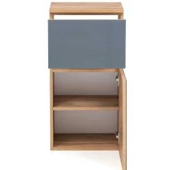 Wohnen Bad Unterschrank in Grau Glas & Wildeiche - Anviletca