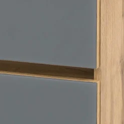 Wohnen Bad Unterschrank in Grau Glas & Wildeiche - Anviletca