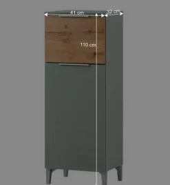 Wohnen Bad Unterschrank in Graugrün mit Eiche - Liz