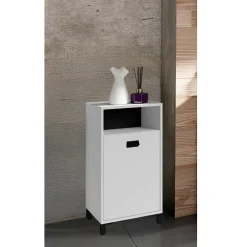 Bad Unterschrank in Weiß mit Schwarz - Envaton^Wohnen Discount