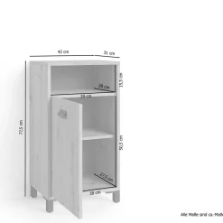 Bad Unterschrank in Weiß mit Schwarz - Envaton^Wohnen Discount