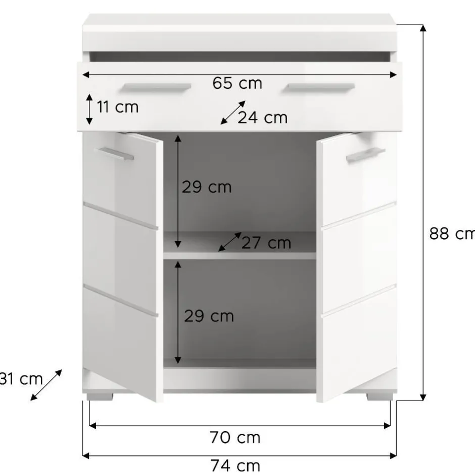 Bad Vertiko in Weiß - Henriette^Wohnen Discount