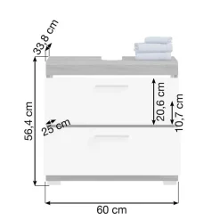 Bad Waschbeckenschrank 60x56x34 cm - Nancys^Wohnen New