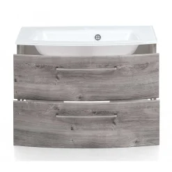 Wohnen Bad Waschkonsole in grauer Eiche Optik - Svegaria