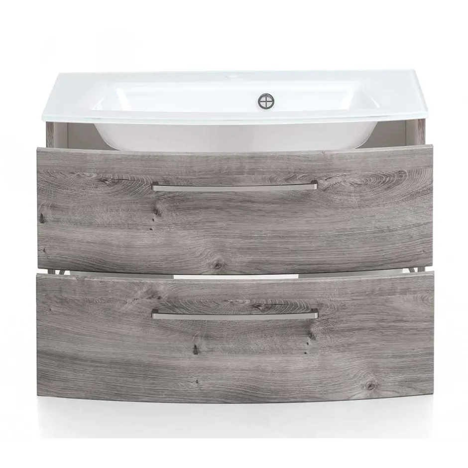 Wohnen Bad Waschkonsole in grauer Eiche Optik - Svegaria