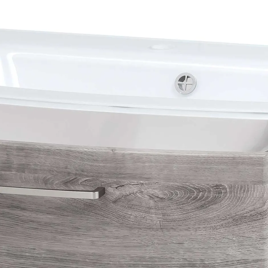Wohnen Bad Waschkonsole in grauer Eiche Optik - Svegaria