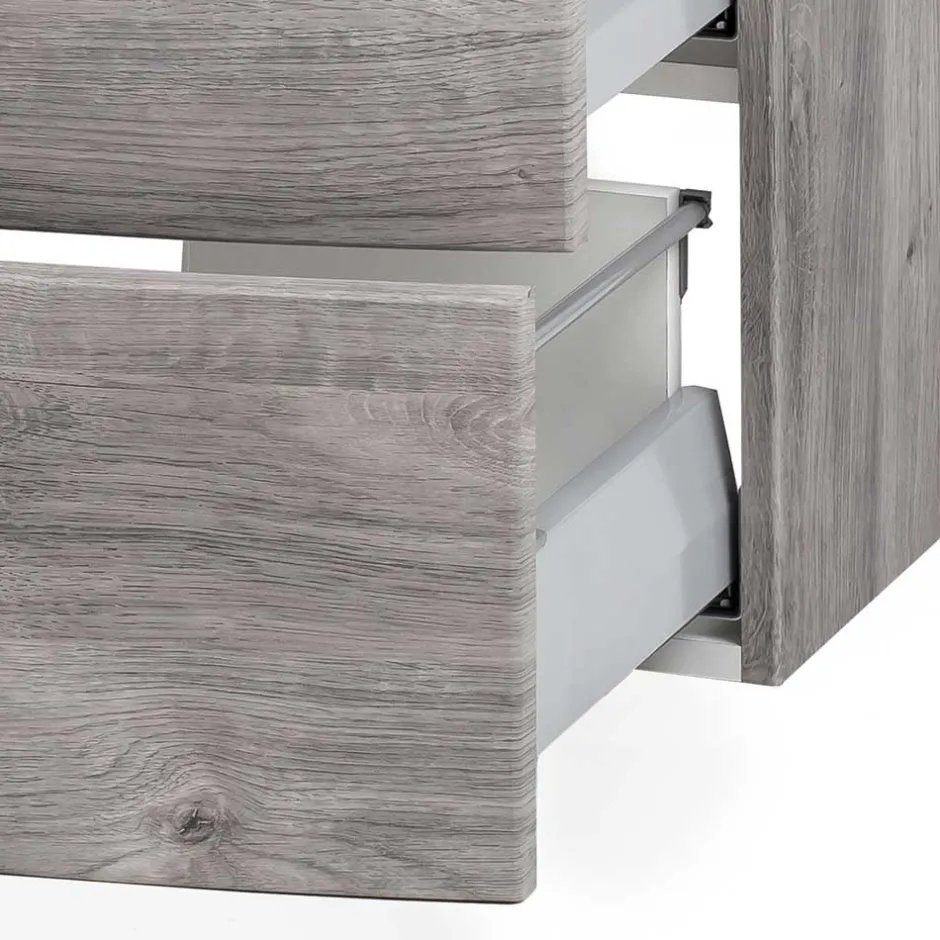 Wohnen Bad Waschkonsole in grauer Eiche Optik - Svegaria