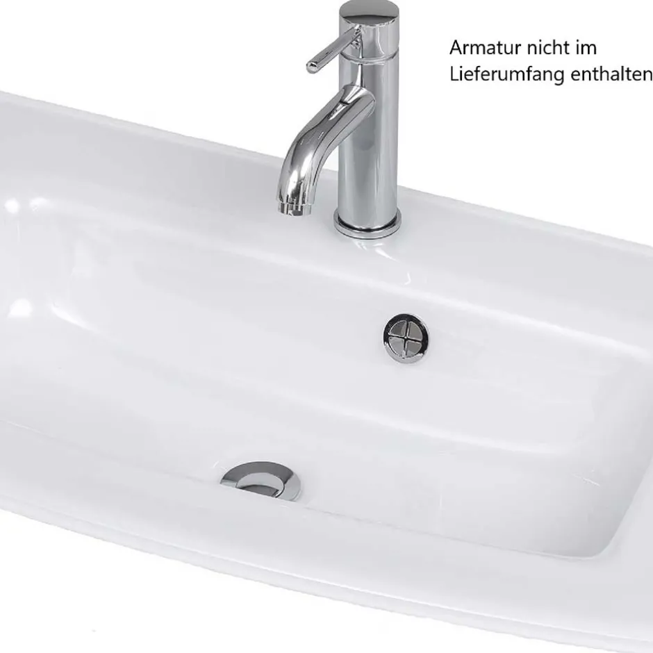 Wohnen Bad Waschkonsole in grauer Eiche Optik - Svegaria