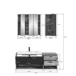 Wohnen Bad Waschplatz Kombi hängend - Steikun (dreiteilig)