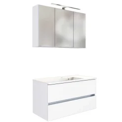 Bad Waschplatz Kombi in Weiß - Vandan (zweiteilig)^Wohnen Discount