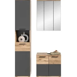 Wohnen Bad Waschplatz mit Hochschrank Set - Depart (dreiteilig)