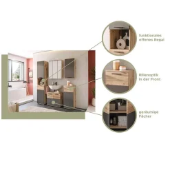 Wohnen Bad Waschplatz mit Hochschrank Set - Depart (dreiteilig)