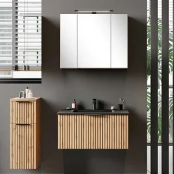 Wohnen Bad Waschplatz Mobiliar Set - Crystoga (dreiteilig)