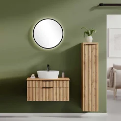 Wohnen Bad Waschtisch & Midischrank Set - Crystoga (dreiteilig)