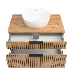 Wohnen Bad Waschtisch & Midischrank Set - Crystoga (dreiteilig)