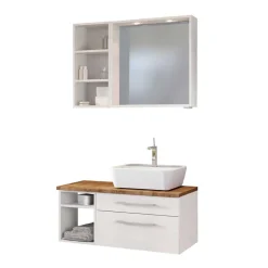 Wohnen Bad Waschtisch Kombi in Weiß - Enwicos (dreiteilig)