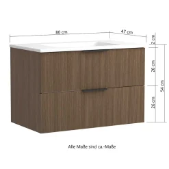 Wohnen Bad Waschtisch mit Becken 80 cm breit - Ucaida