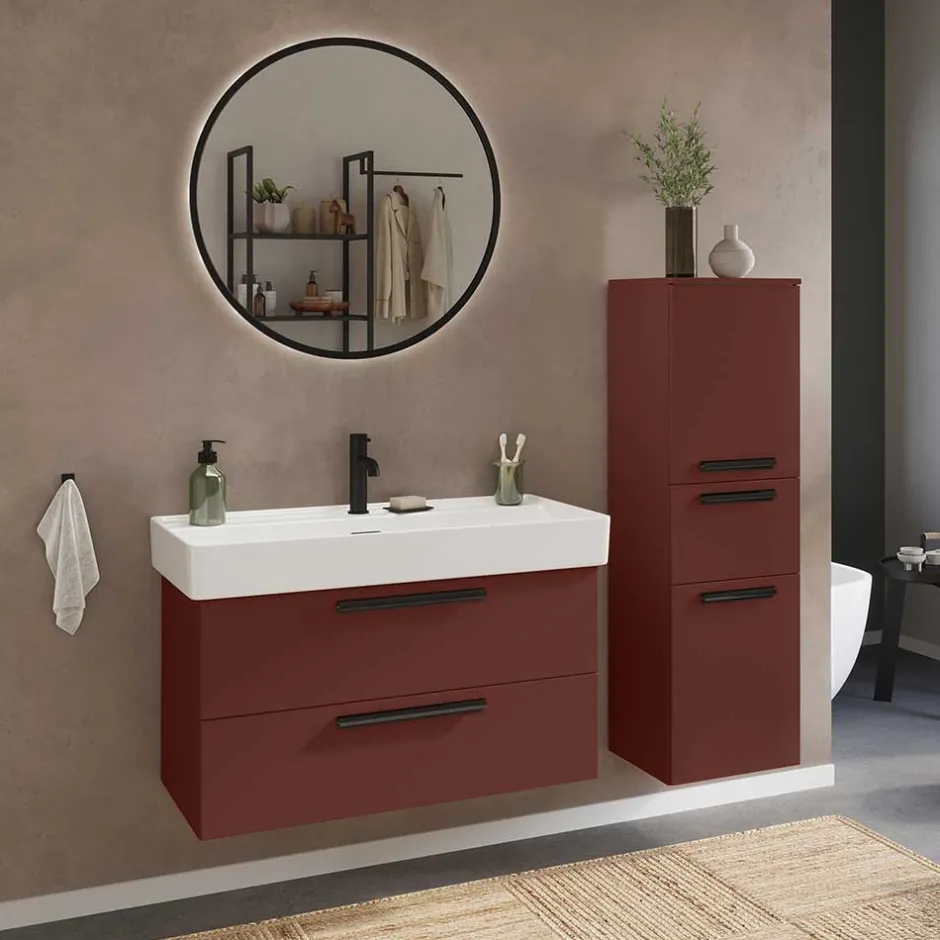 Bad Waschtischkonsole in Dunkelrot - Exeler^Wohnen Hot