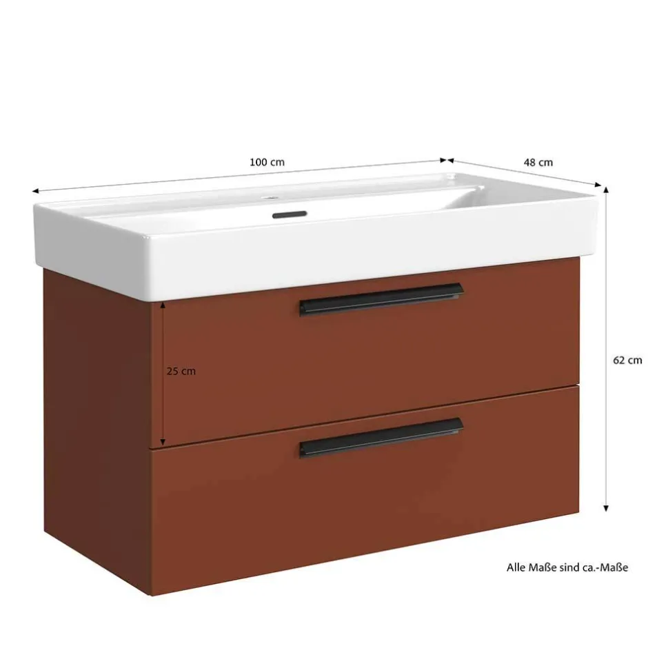 Bad Waschtischkonsole in Dunkelrot - Exeler^Wohnen Hot