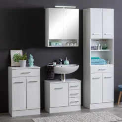 Badausstattung Möbel Set in Weiß - Skiranov (vierteilig)^Wohnen Discount