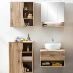 Wohnen Badausstattung mit Baumkante Dekor - Tofias (vierteilig)