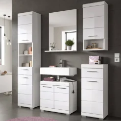 Wohnen Badblock Möbelset in Weiß - Henriette (fünfteilig)