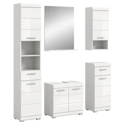 Wohnen Badblock Möbelset in Weiß - Henriette (fünfteilig)