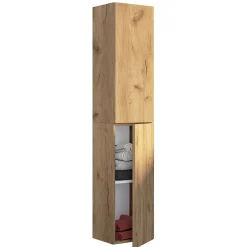 Wohnen Badeinrichtung im Holzlook Set - Yulmatro (vierteilig)