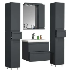 Badeinrichtung in Anthrazit Set - Idamoro (vierteilig)^Wohnen Sale