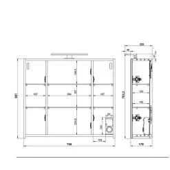 Wohnen Badeinrichtung in Hellgrau mit Nussbaum - Dolida (vierteilig)