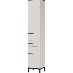 Wohnen Badeinrichtung in Hellgrau mit Nussbaum - Dolida (vierteilig)