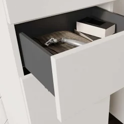 Wohnen Badeinrichtung in Hellgrau mit Nussbaum - Dolida (vierteilig)