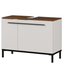 Wohnen Badeinrichtung in Hellgrau mit Nussbaum - Dolida (vierteilig)