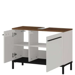 Wohnen Badeinrichtung in Hellgrau mit Nussbaum - Dolida (vierteilig)