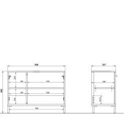 Wohnen Badeinrichtung in Hellgrau mit Nussbaum - Dolida (vierteilig)