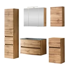 Wohnen Badeinrichtung in Holzoptik Wildeiche - Neuzera (fünfteilig)