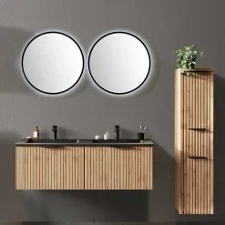 Wohnen Badeinrichtung inkl 2er Waschtisch Set - Crystoga (vierteilig)