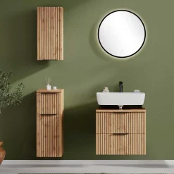 Badeinrichtung mit Lichtspiegel Set - Crystoga (vierteilig)^Wohnen Hot