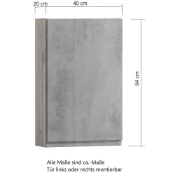 Badeinrichtung Set in Beton Optik - Mia (vierteilig)^Wohnen Discount